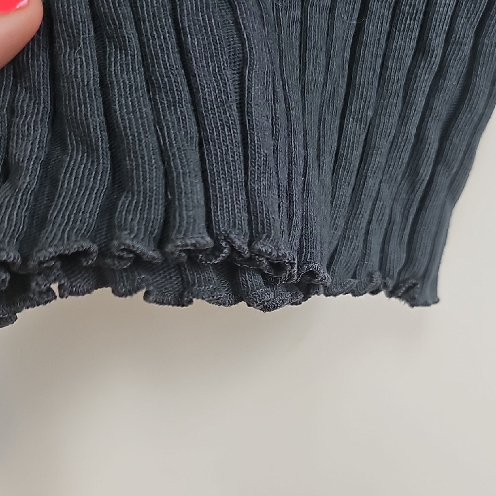 Zara Gray Ribbed Crop Blouse - Picture 4 of 4